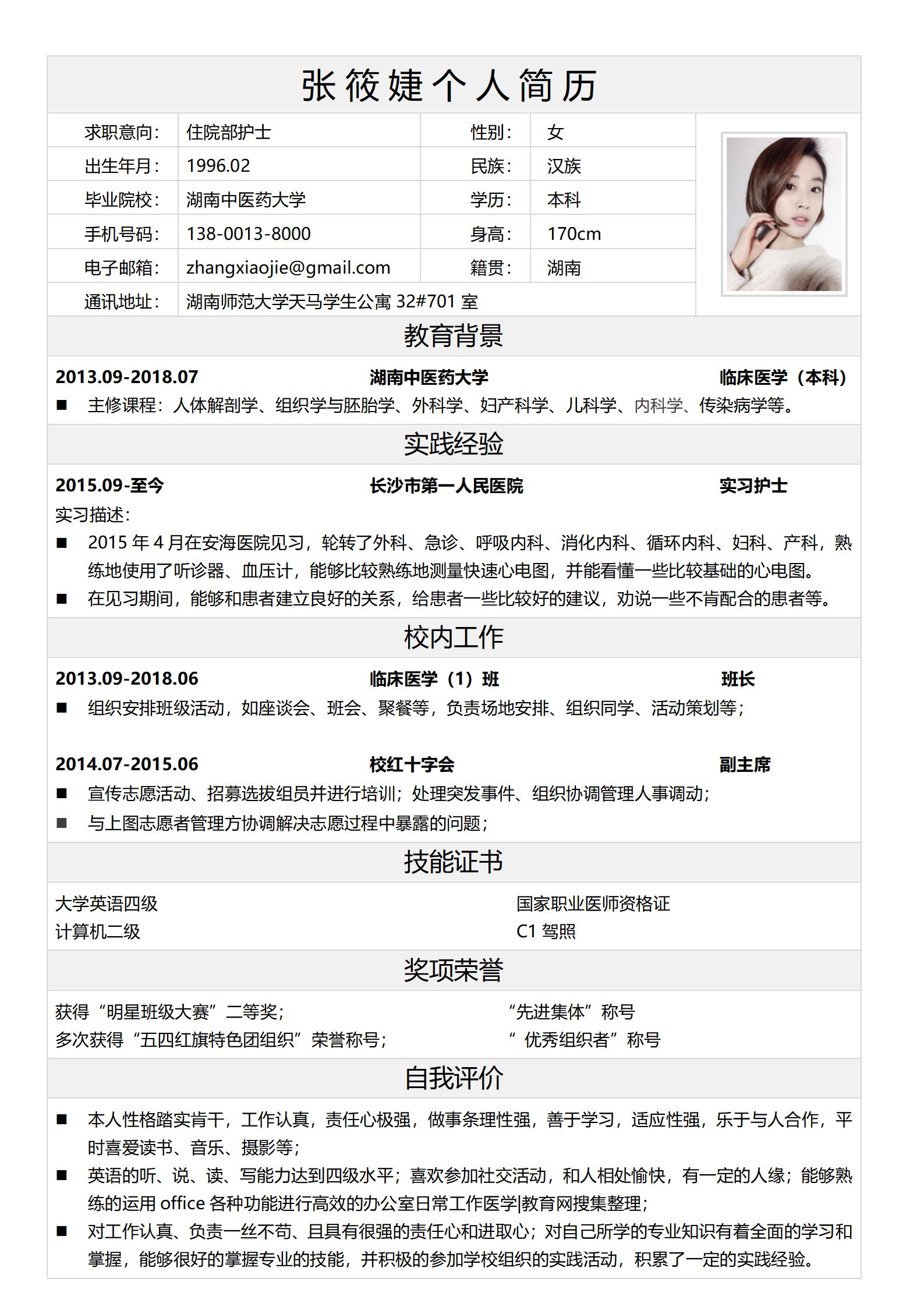 易读编辑版简历表格