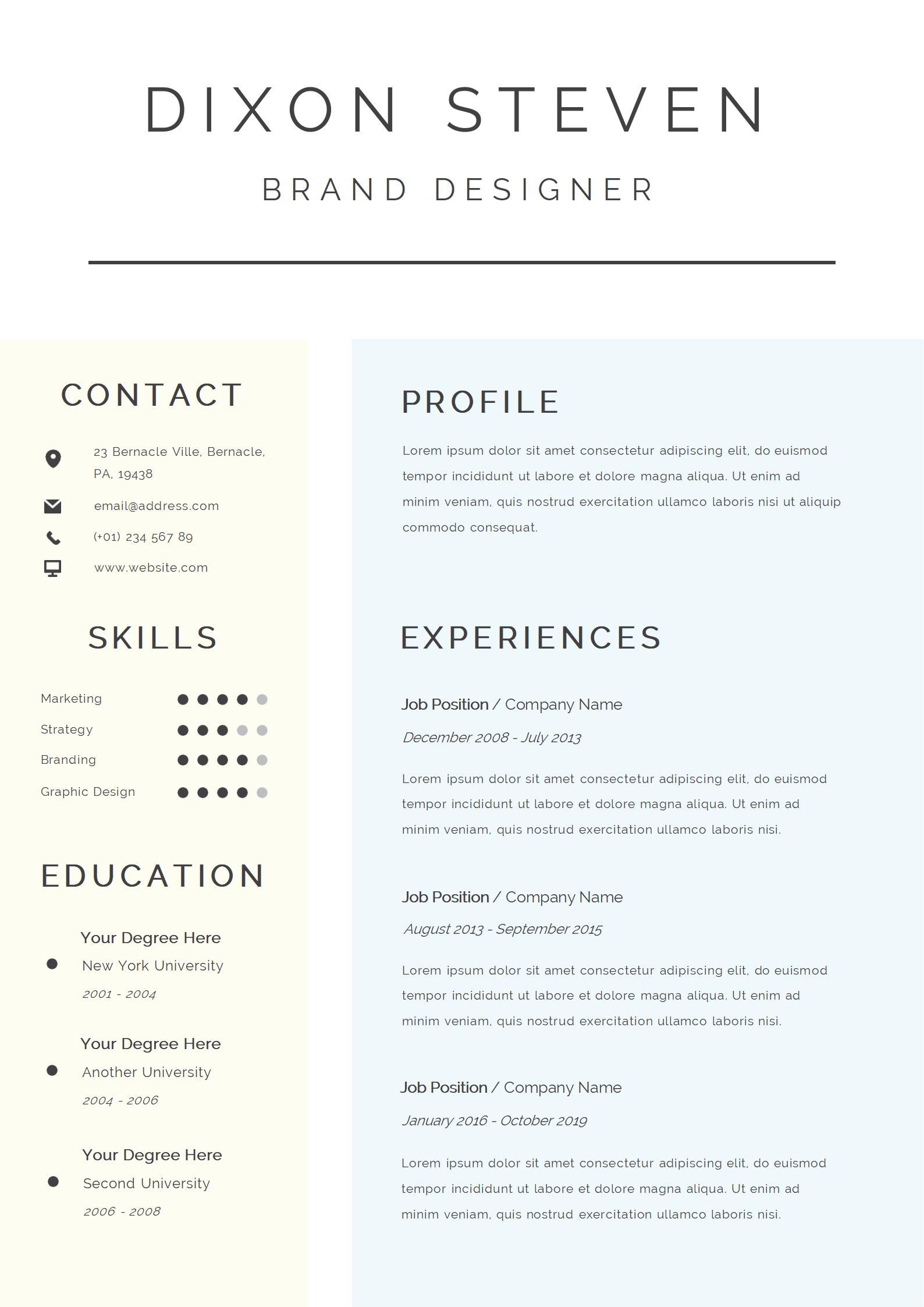 医疗保健工作者免费英文简历模板