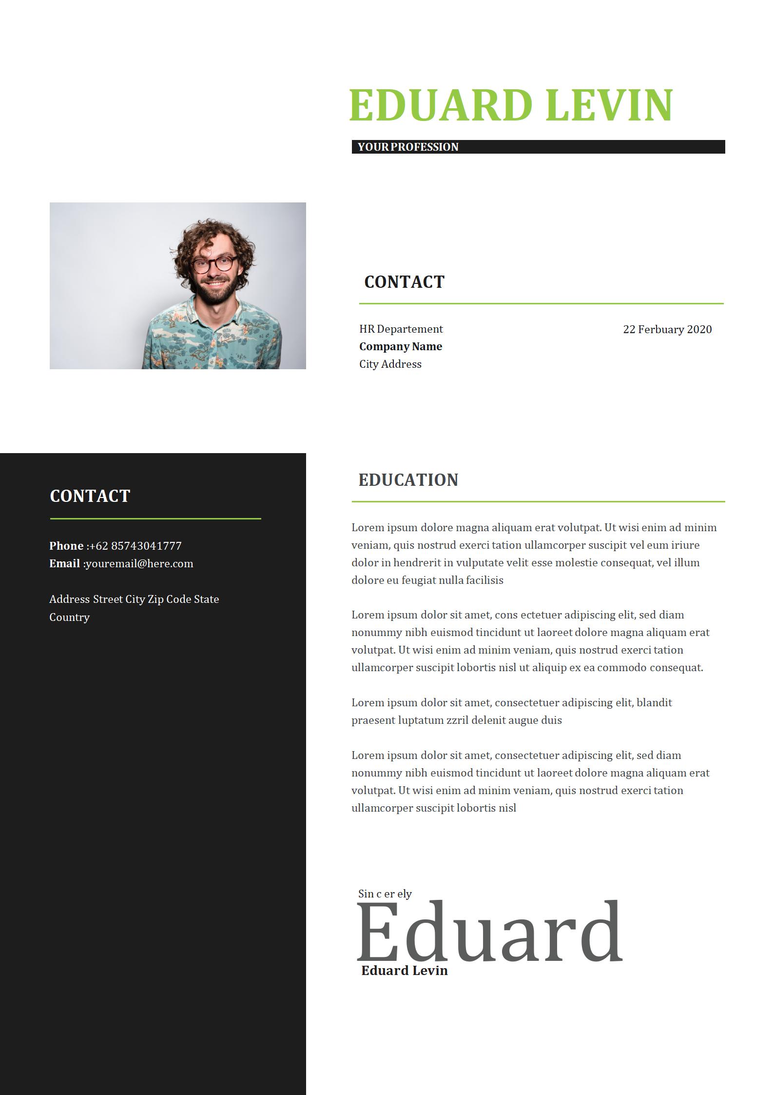 有经验专业人士免费英文简历模板