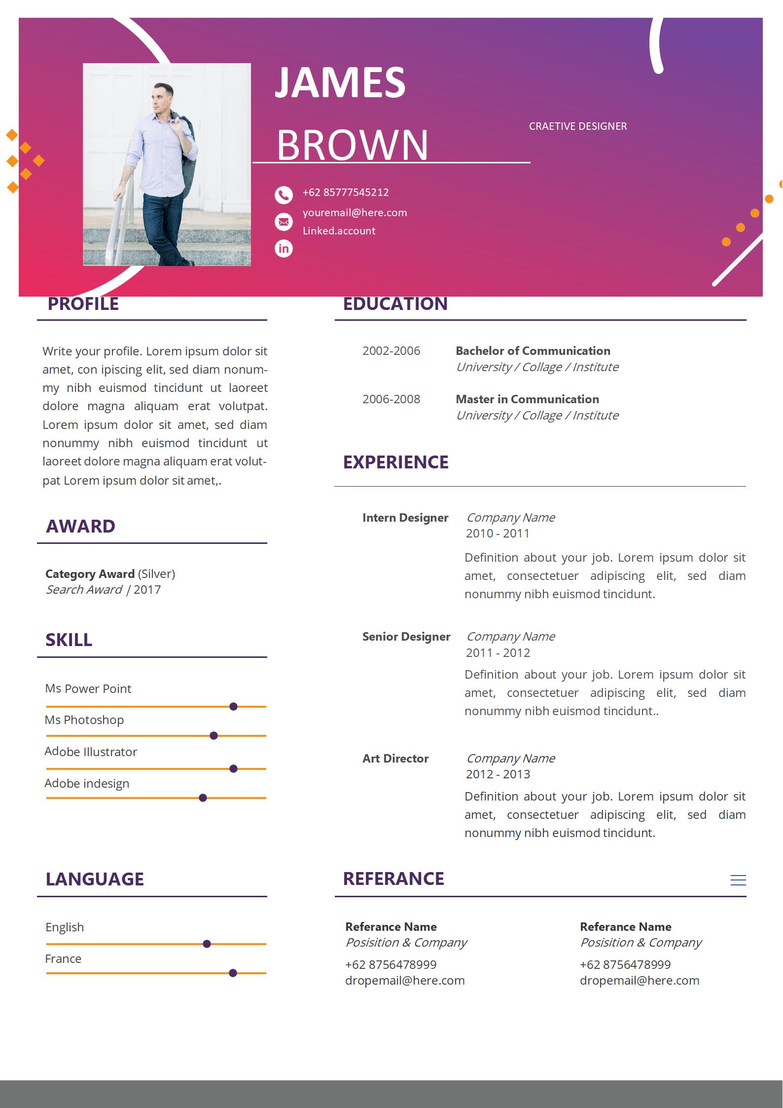 免费有效英文简历模板