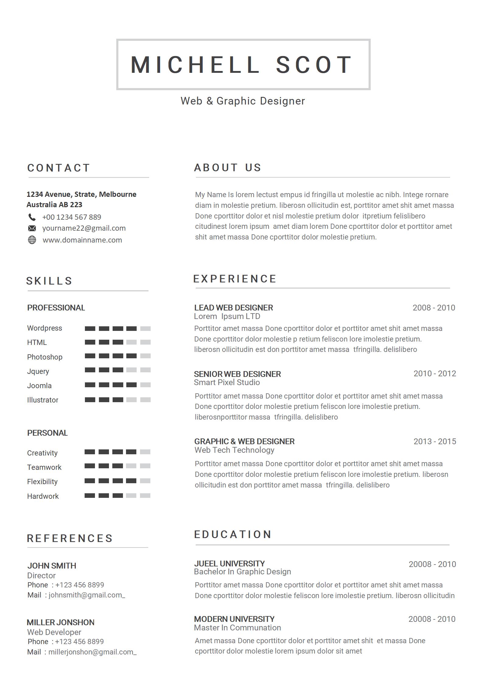 清新来袭！免费绿意盎然英文简历模板