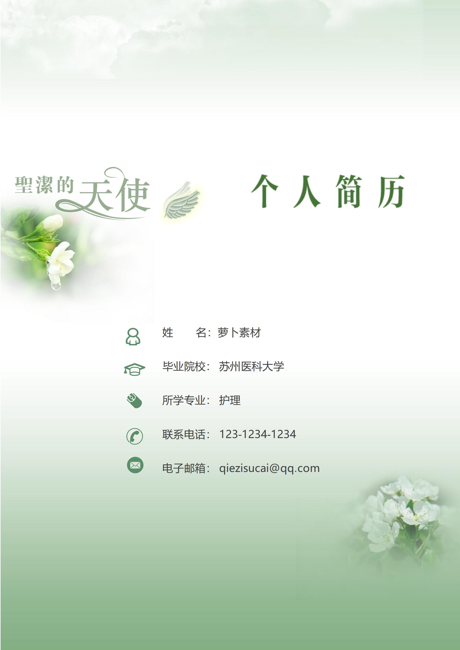 金色奢华护士求职简历模板