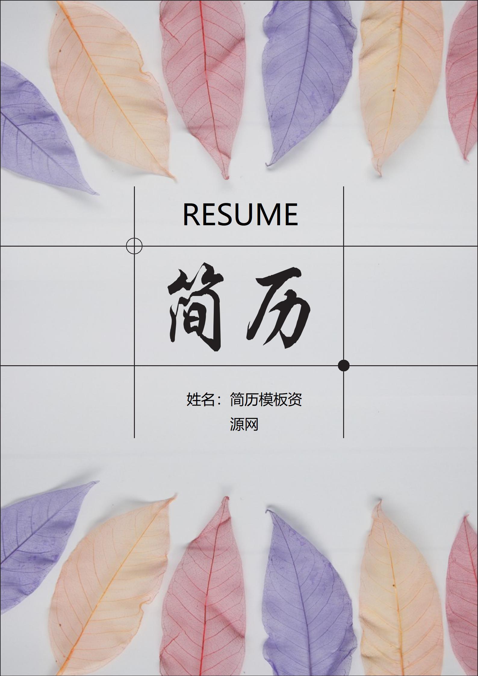 免费时尚多用途简历封面模板