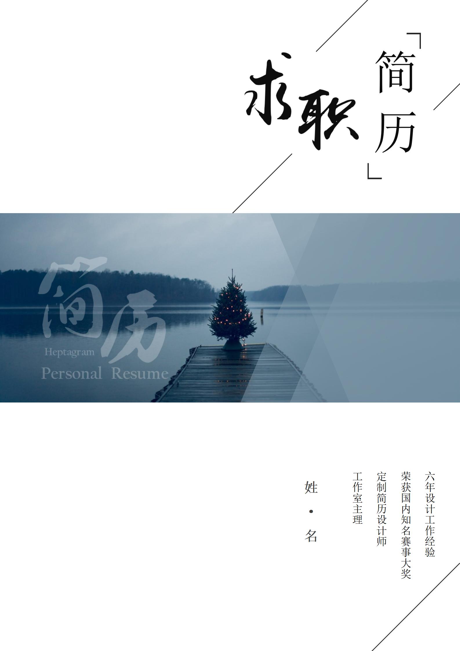 高级专业简历封面模板