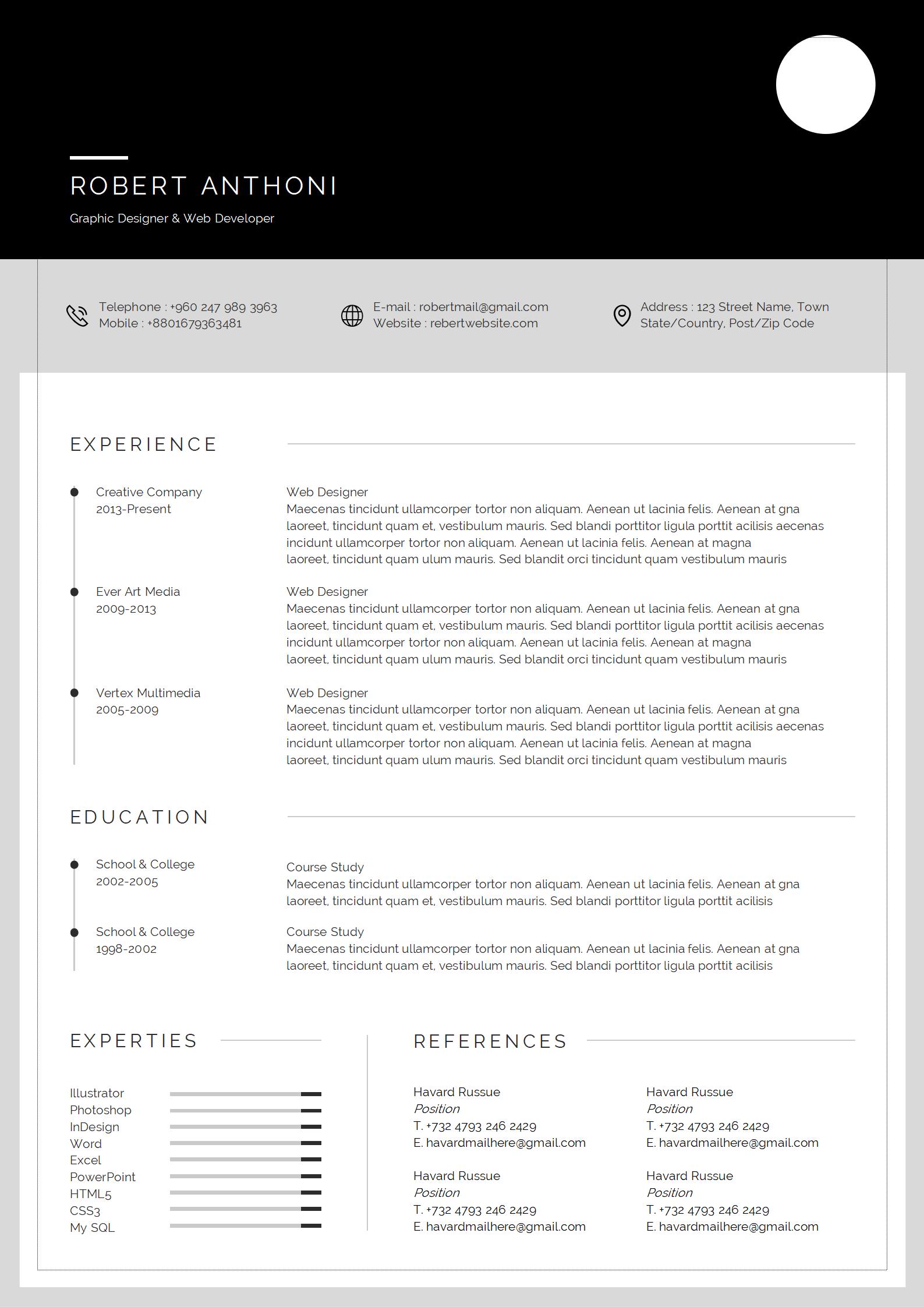 优雅知性！免费粉色柔美英文简历模板