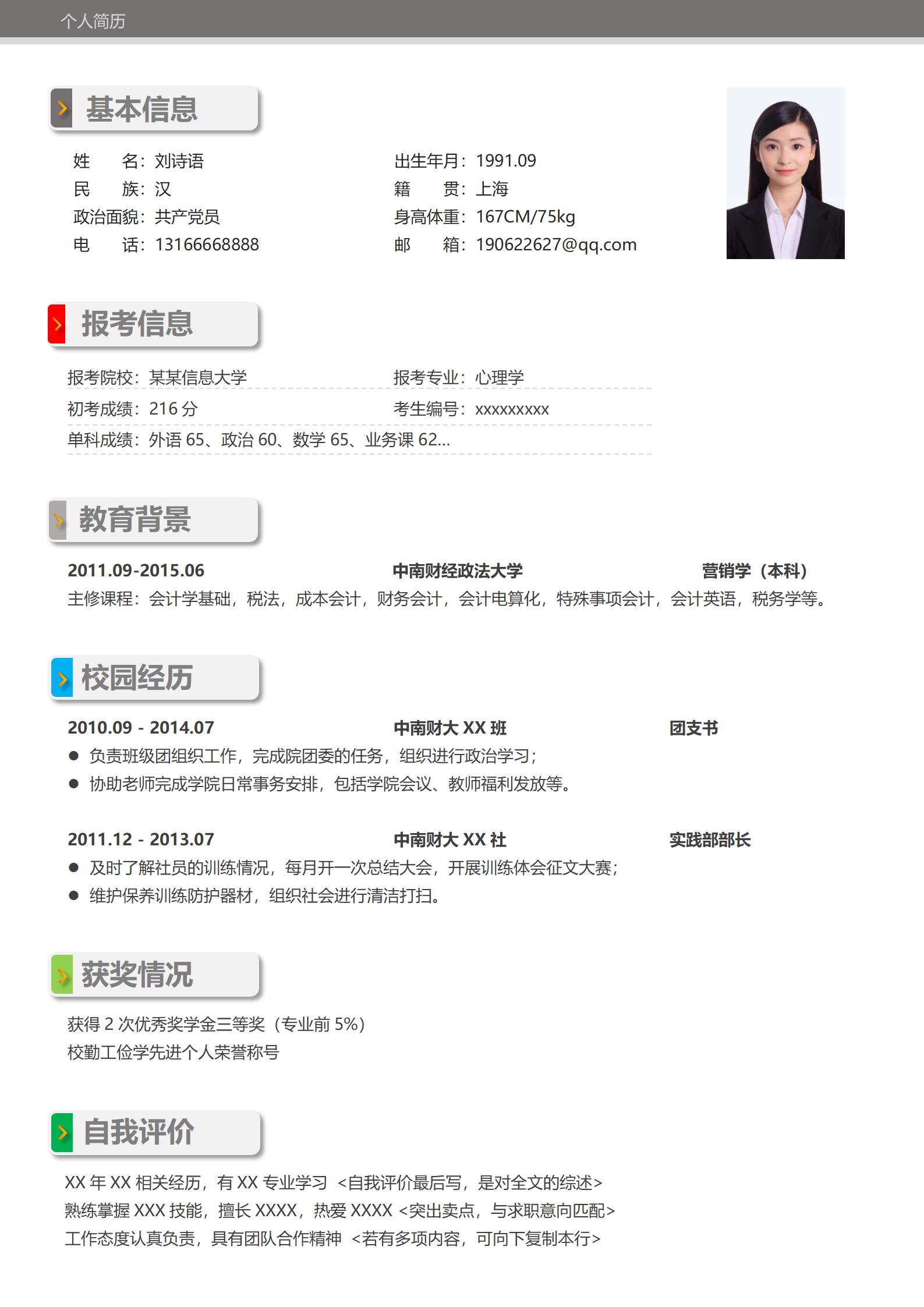 简历中英文对照（1）