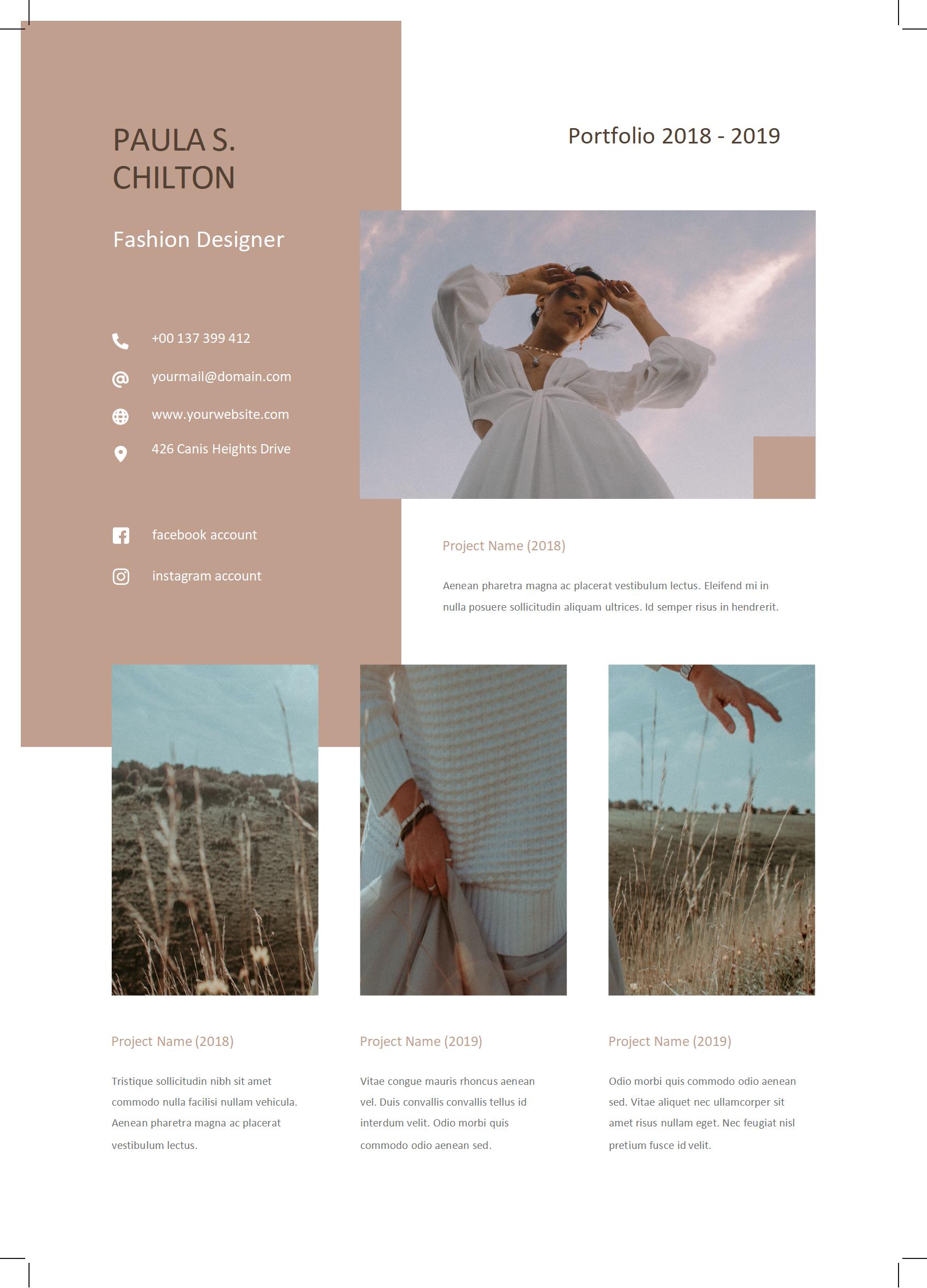 设计师免费英文简历模板