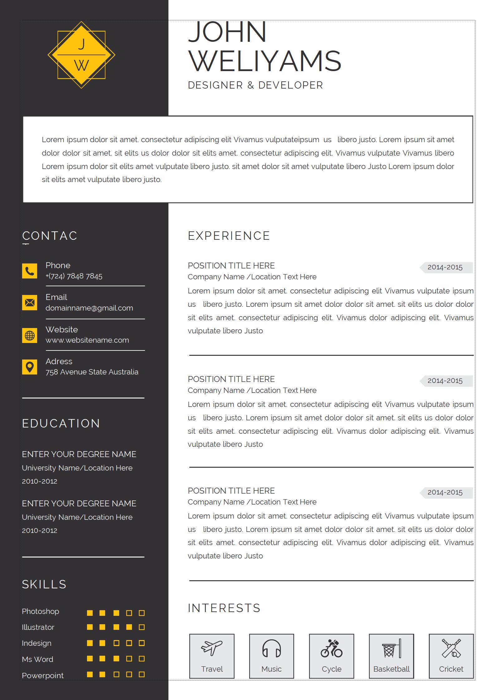 免费高质量英文简历模板