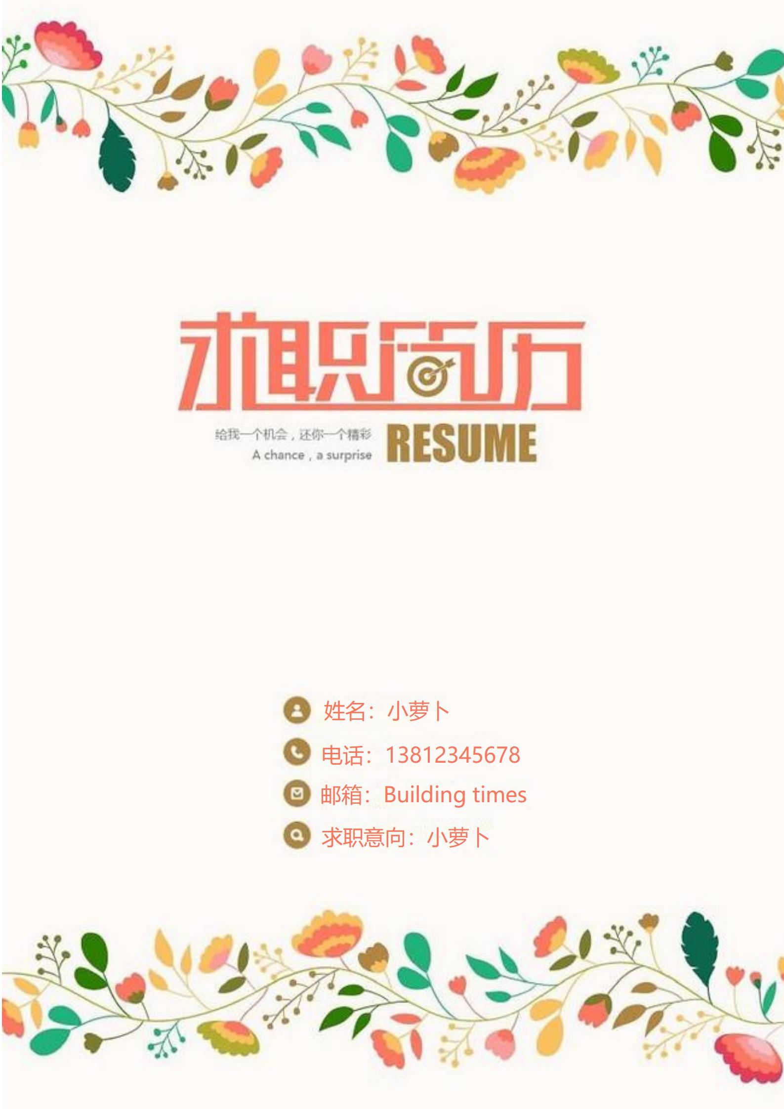 金融分析师精选简历封面