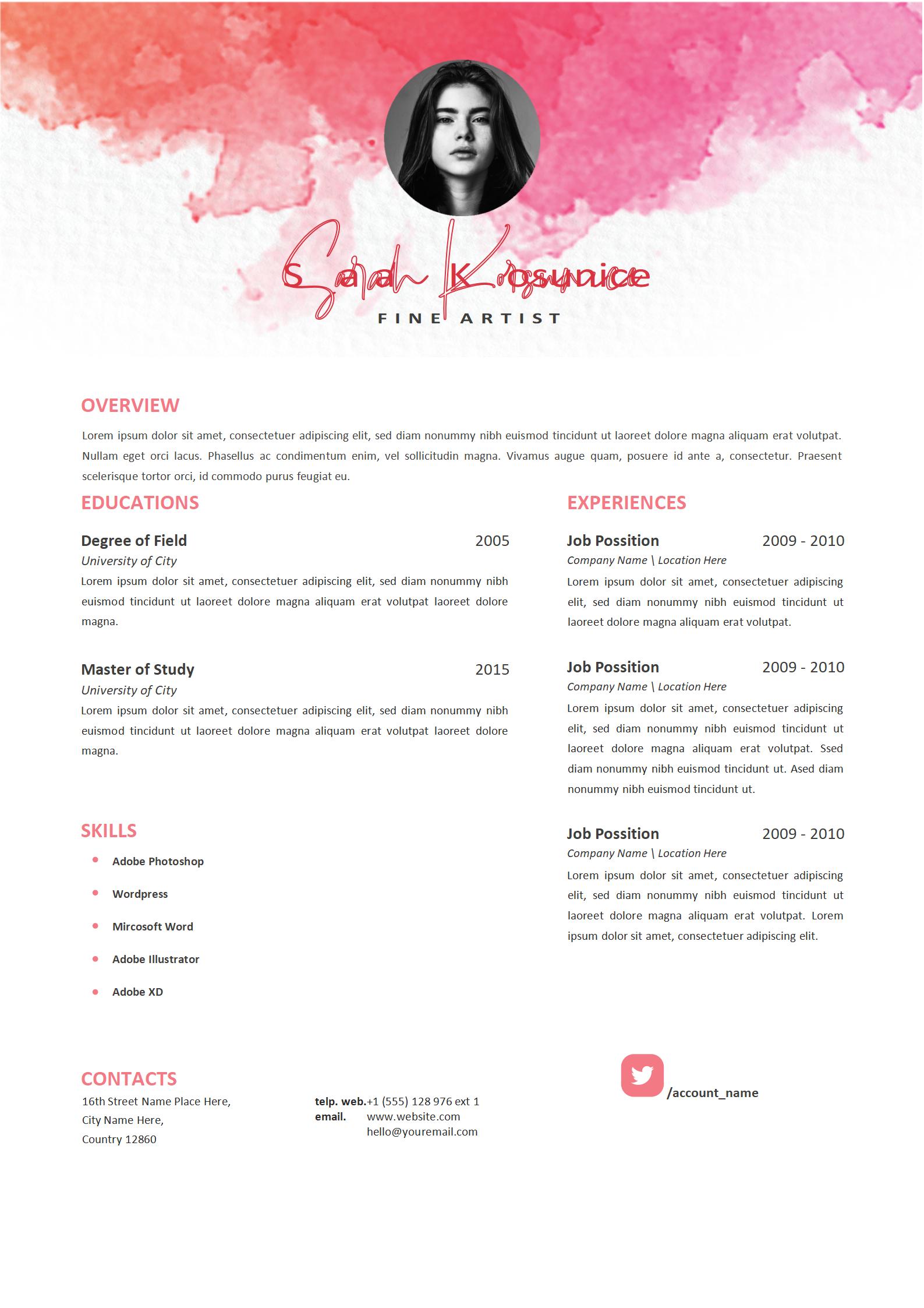 免费极简英文简历模板