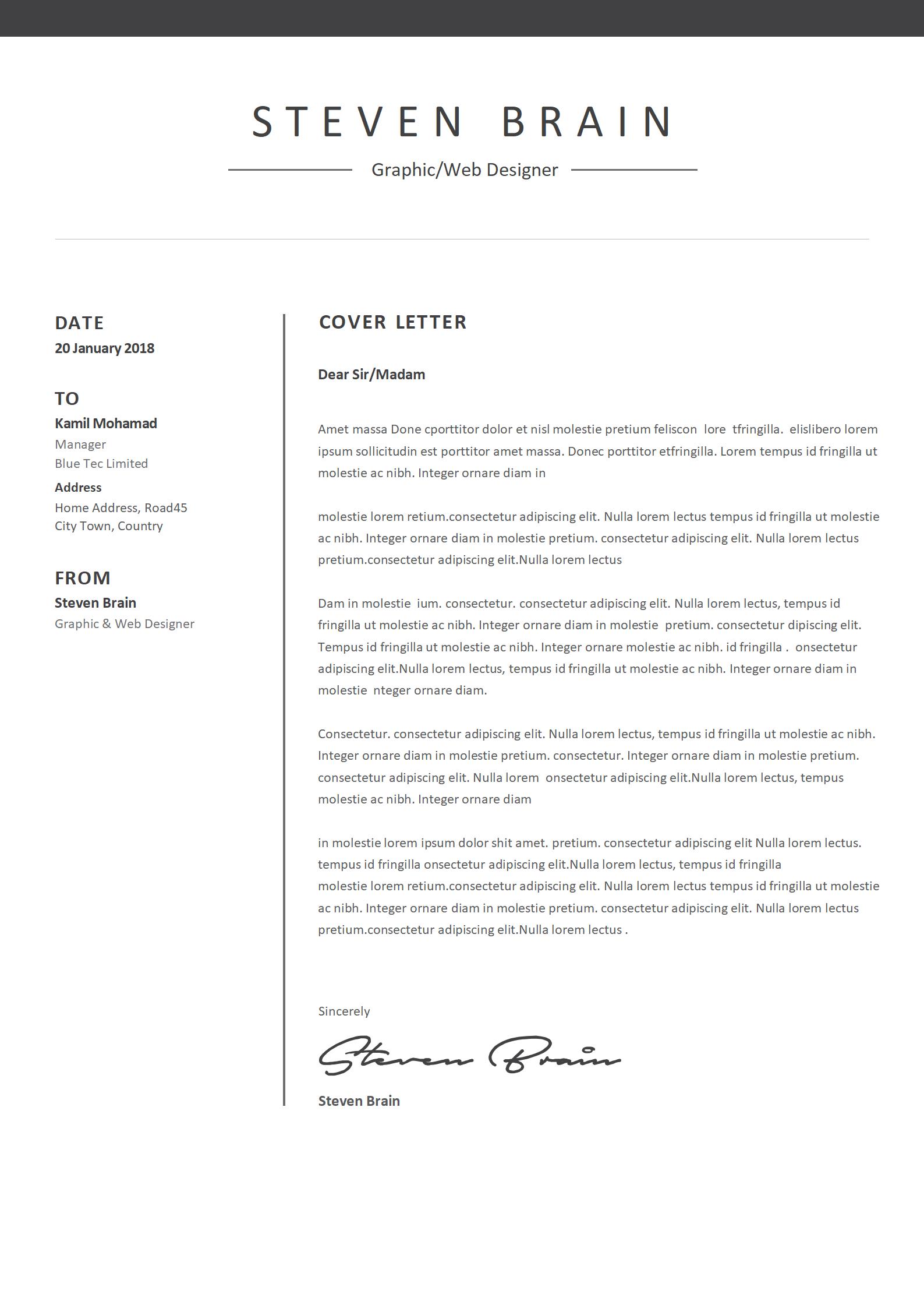 高端大气！免费黑色商务英文简历模板