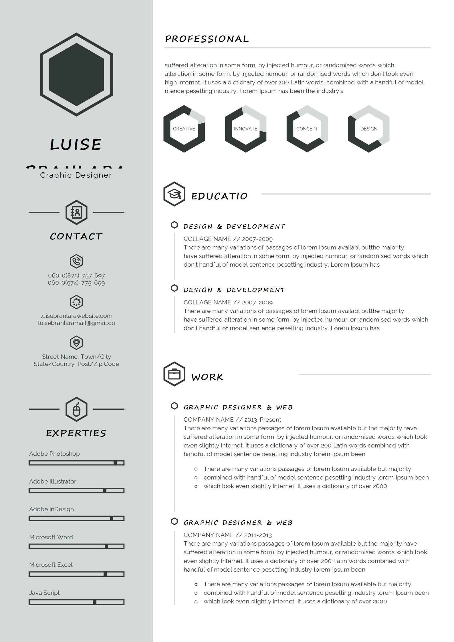 印象深刻！免费难忘英文简历模板（记忆色彩）