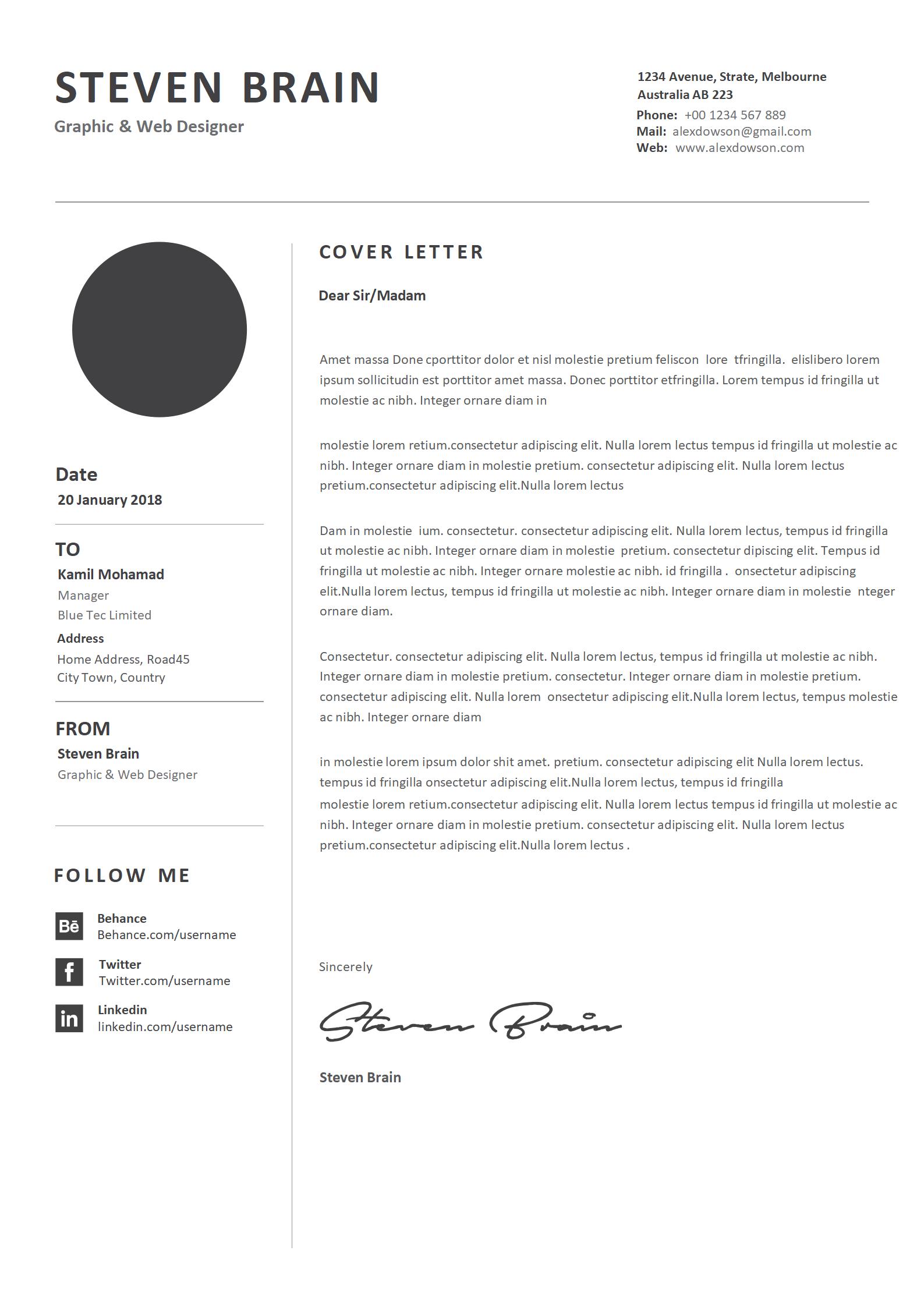 活力无限！免费橙色活力英文简历模板