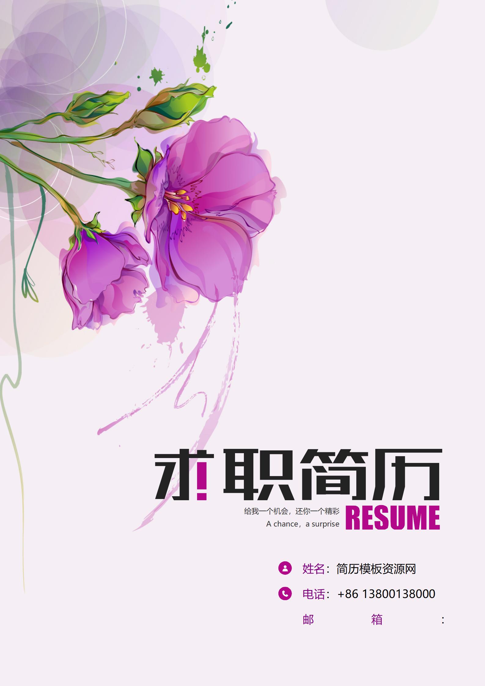 免费权威管理管理精英简历封面