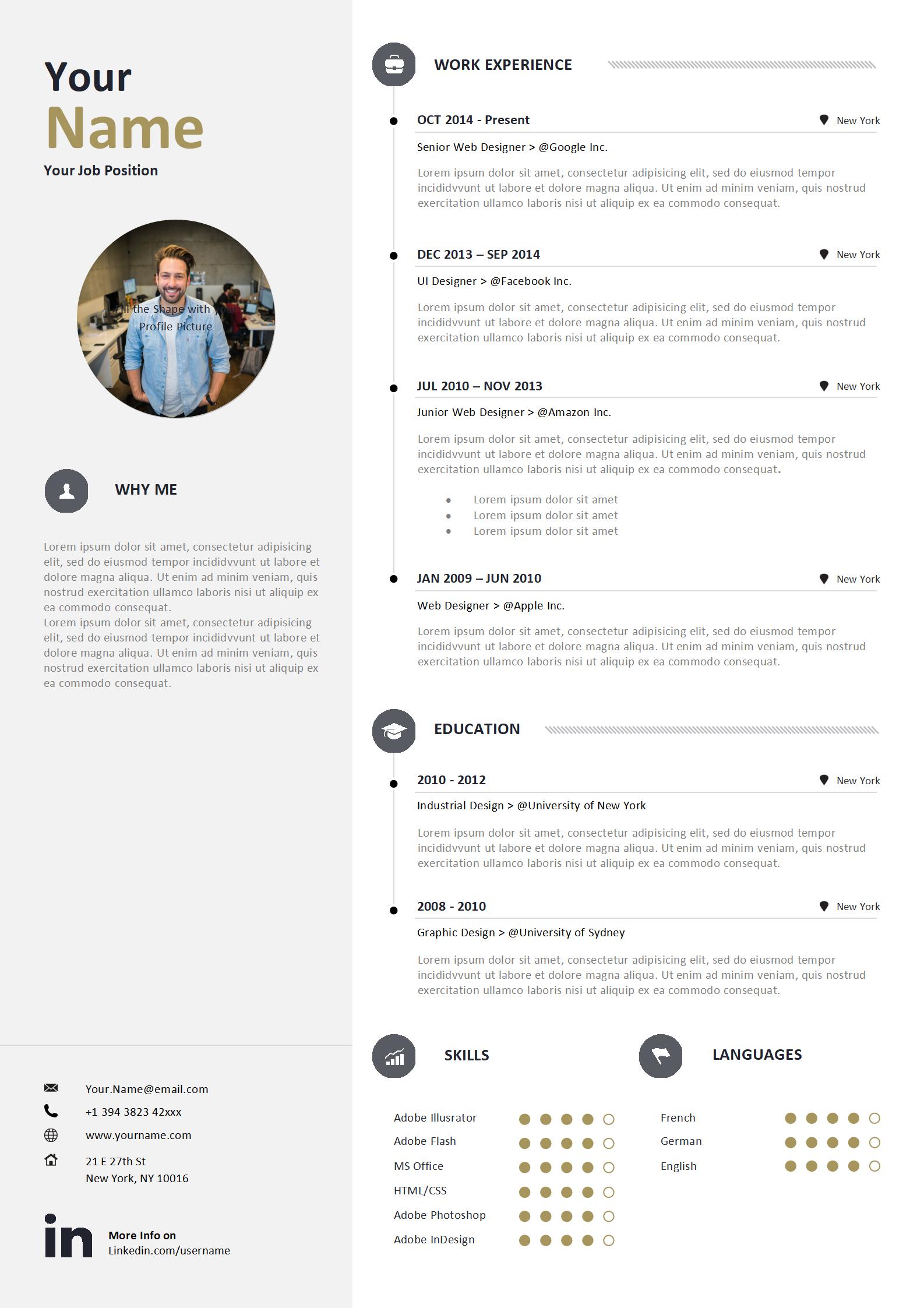 免费基础英文简历模板