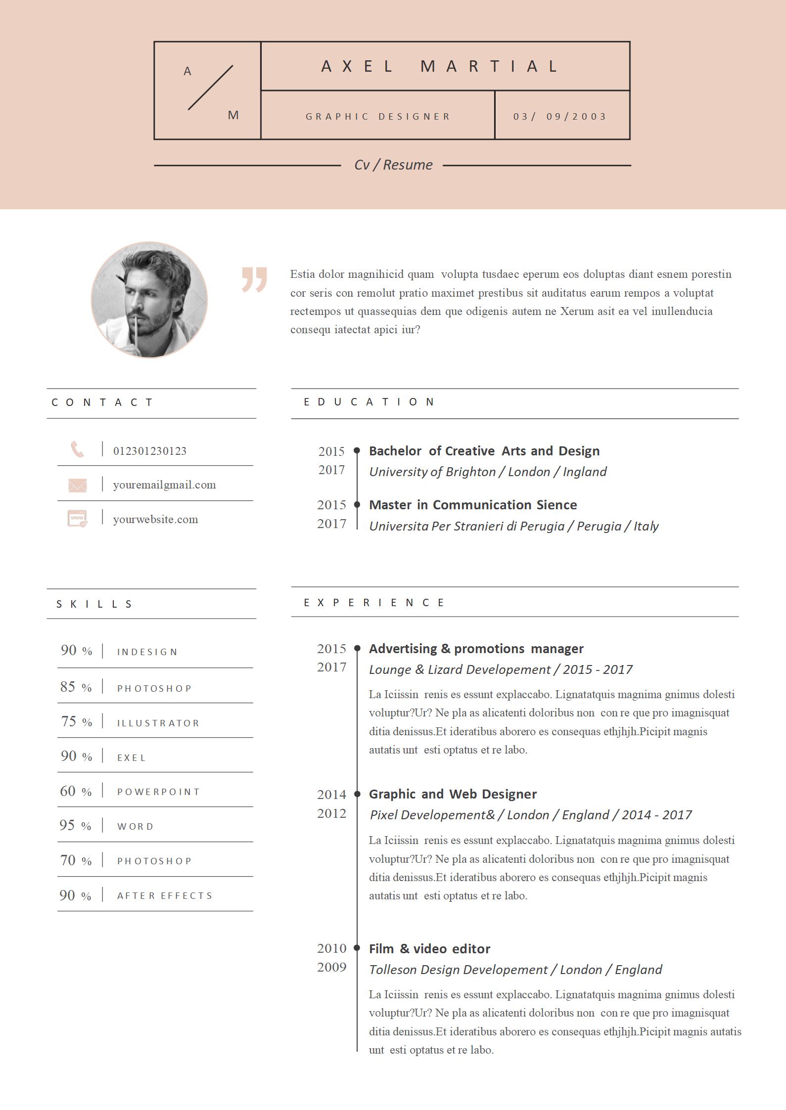 时尚达人！免费潮流英文简历模板（炫彩版）