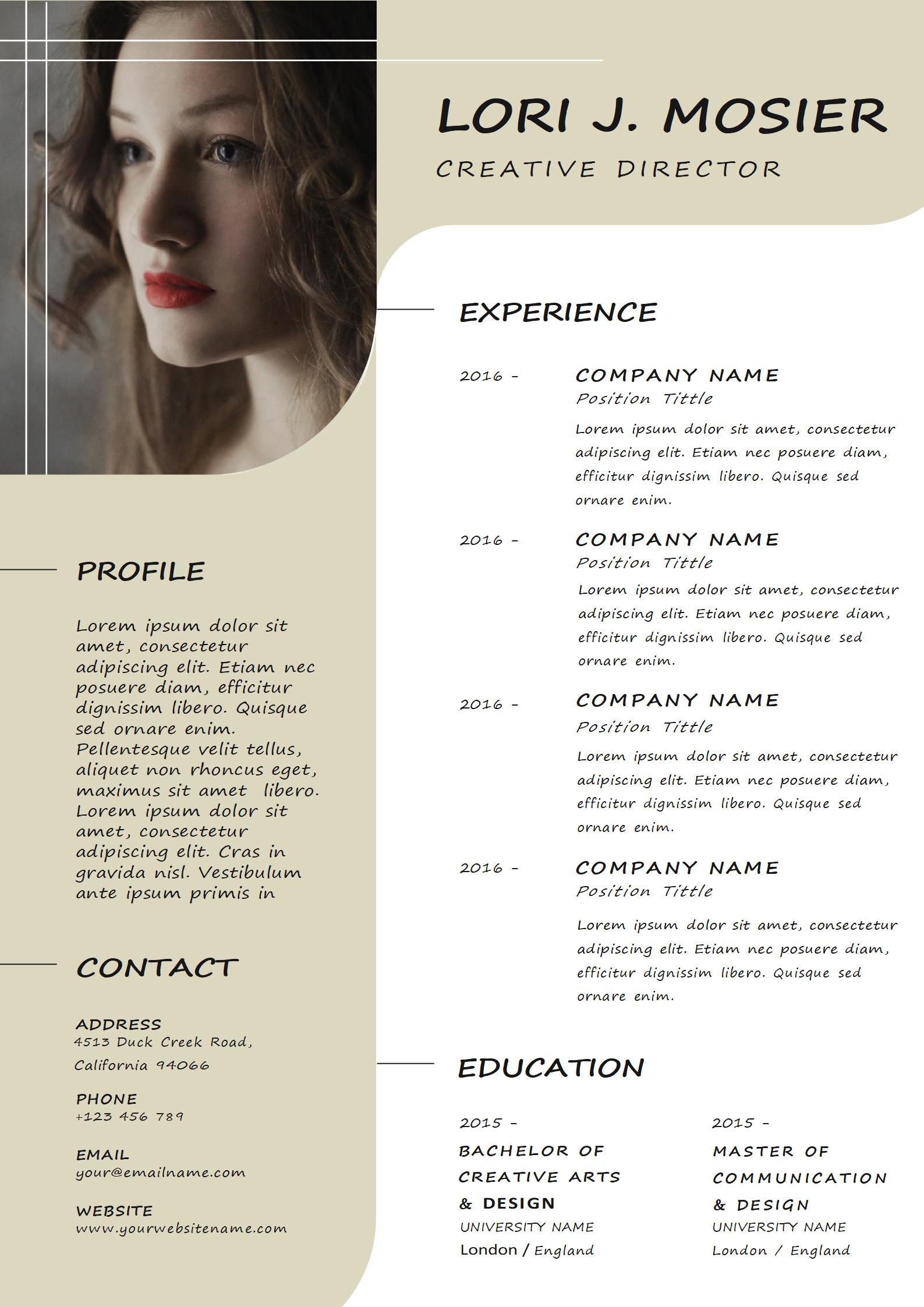 免费现代风英文简历模板