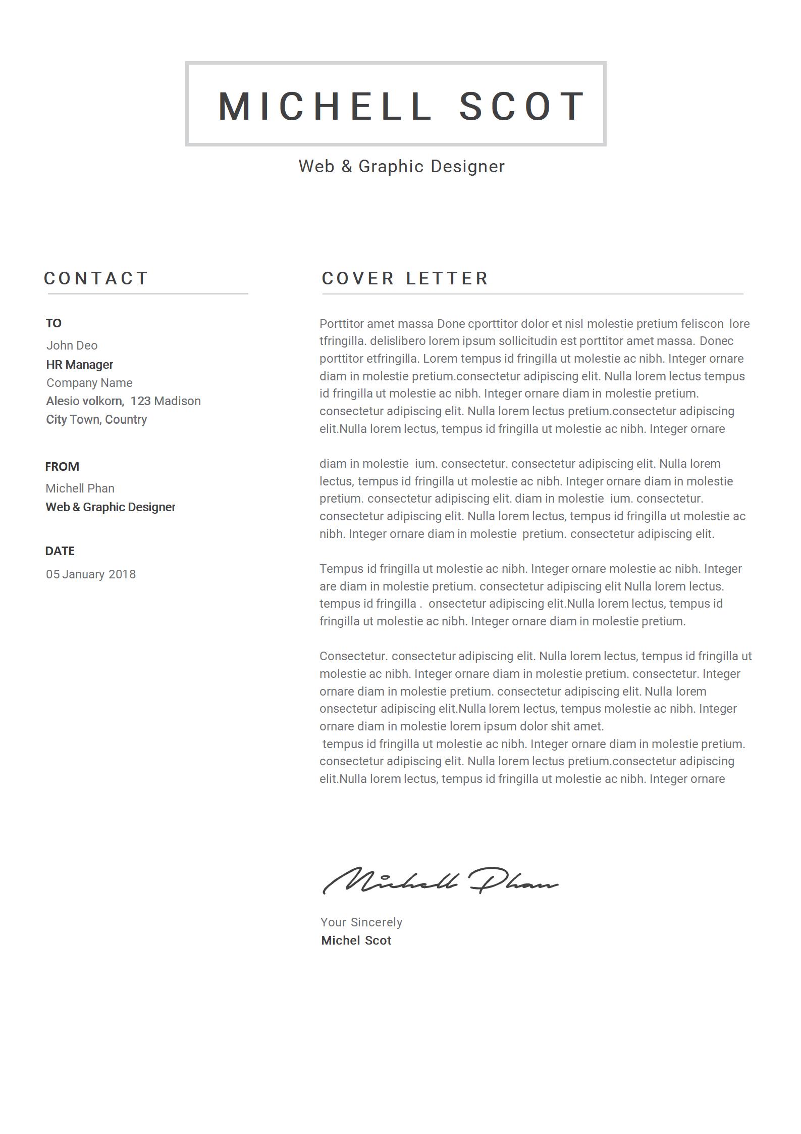 简约风尚！免费黑白配英文简历模板