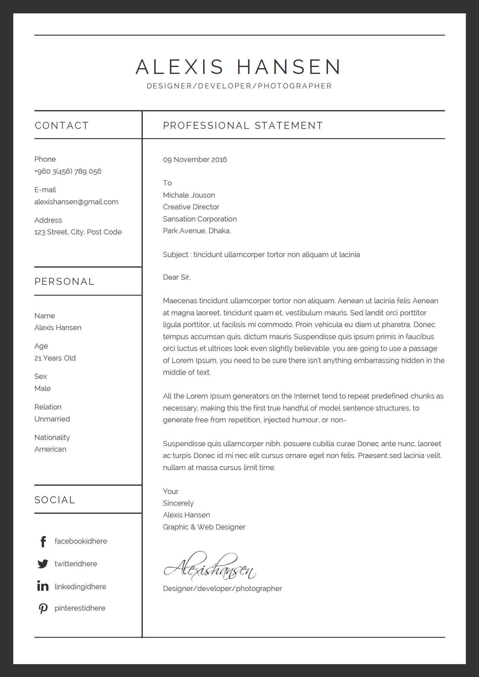 免费优化英文简历模板（多彩人生）