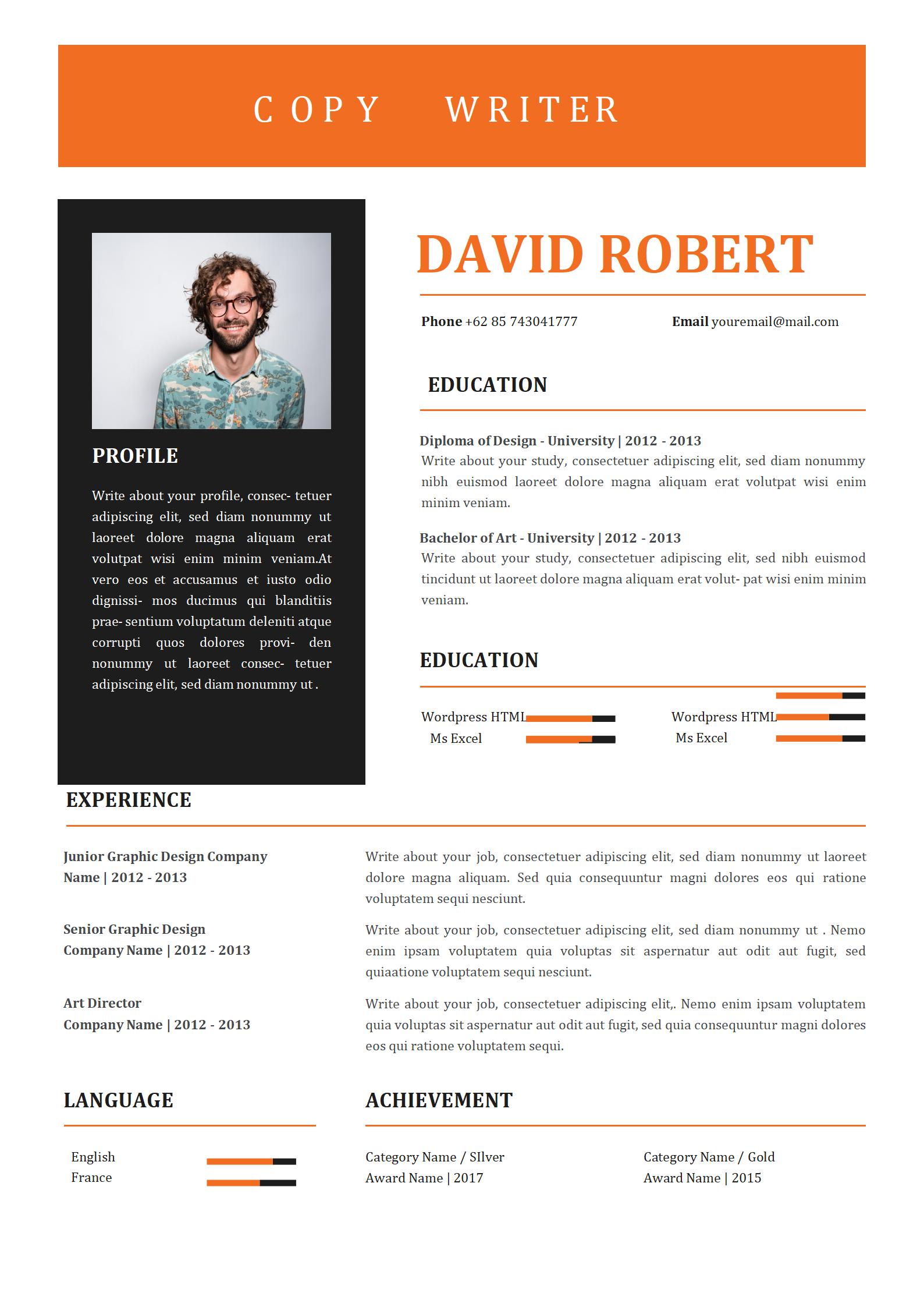 免费高级英文简历模板