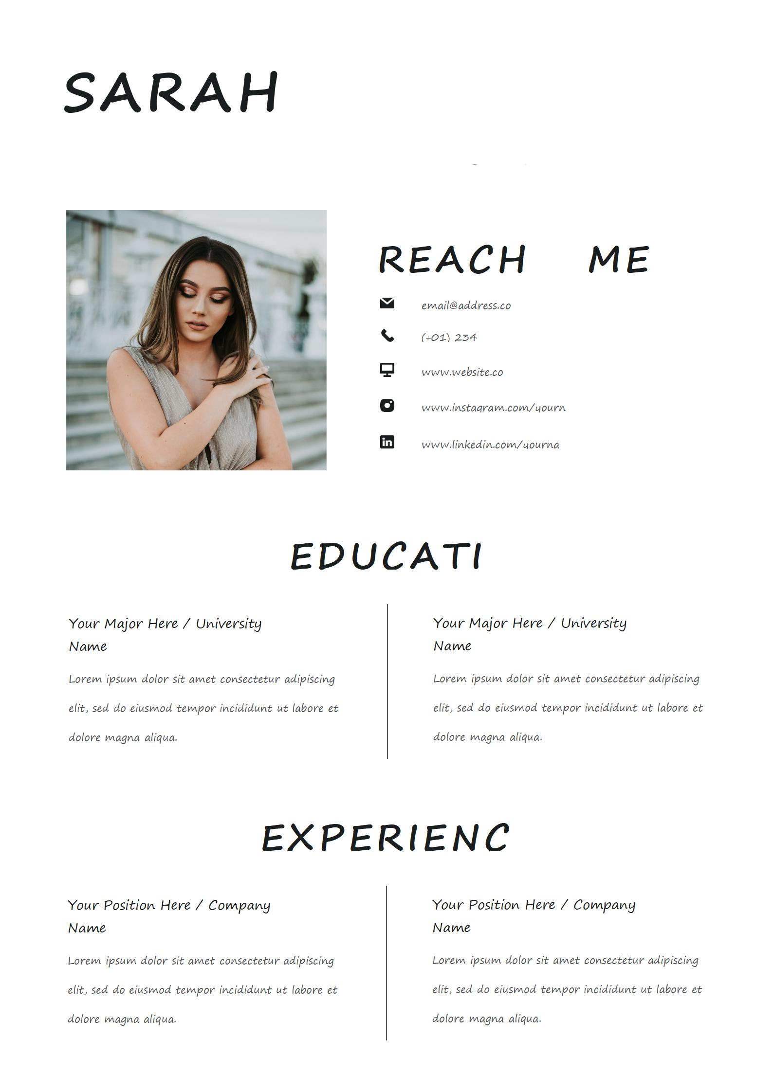 免费创新英文简历模板