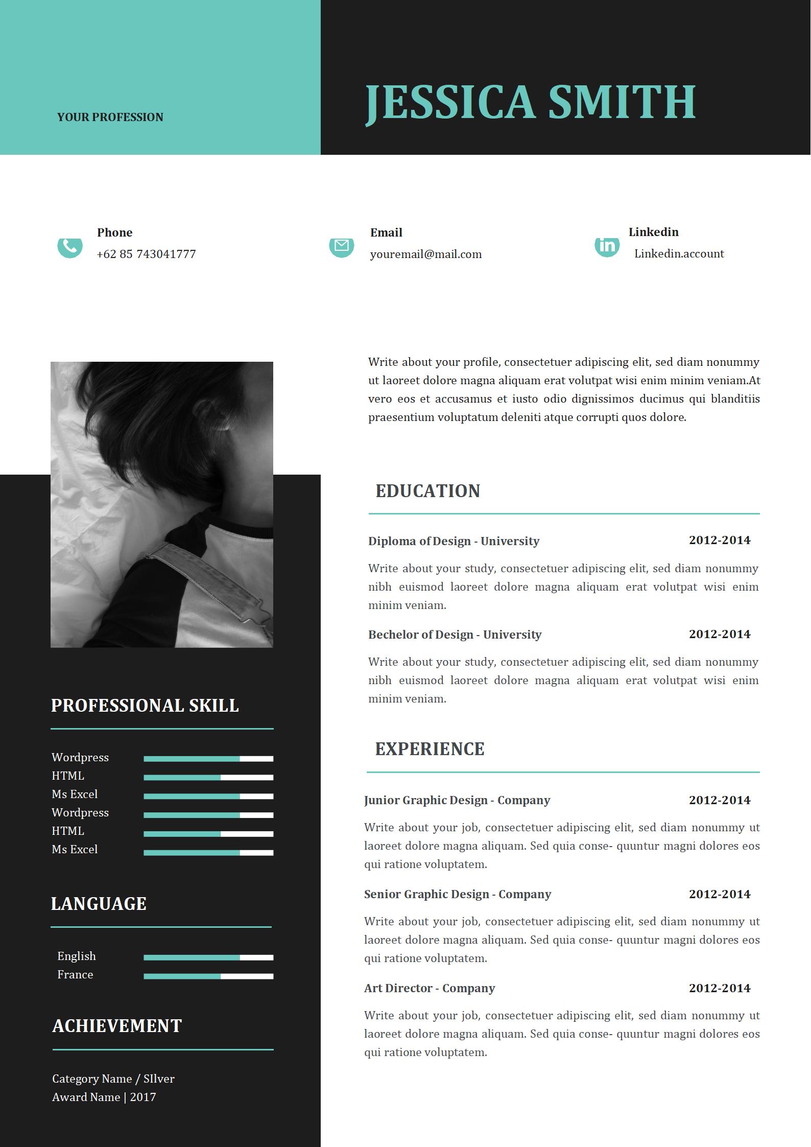 免费当代英文简历模板1