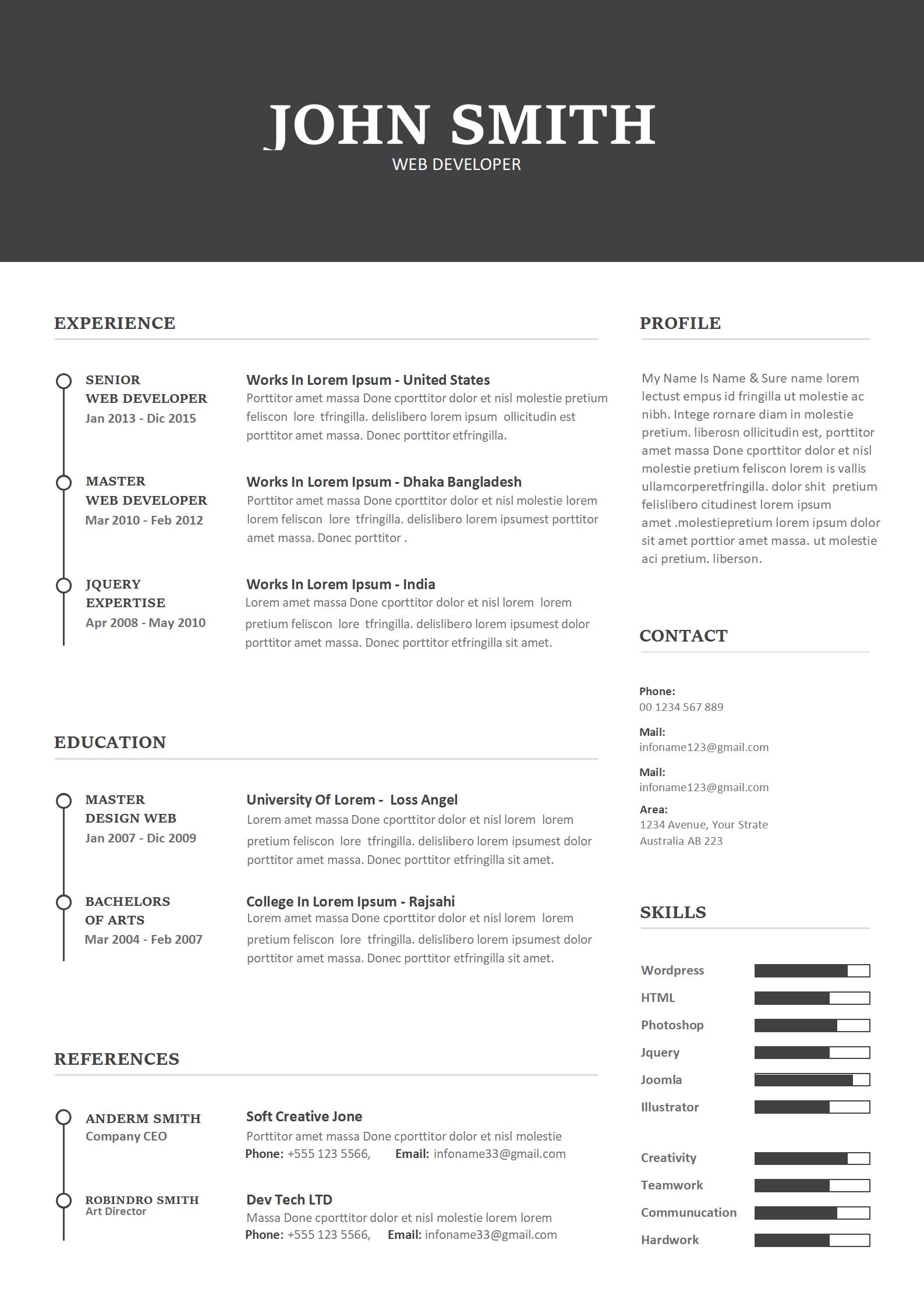 应届生必备！免费青春色彩英文简历模板