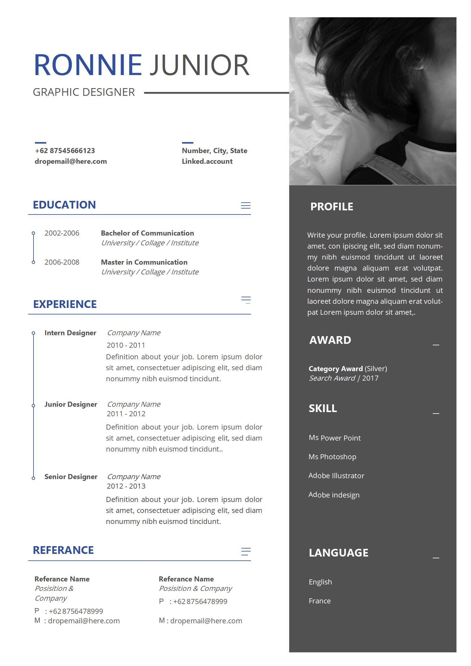 极简白免费英文简历模板（清爽感）