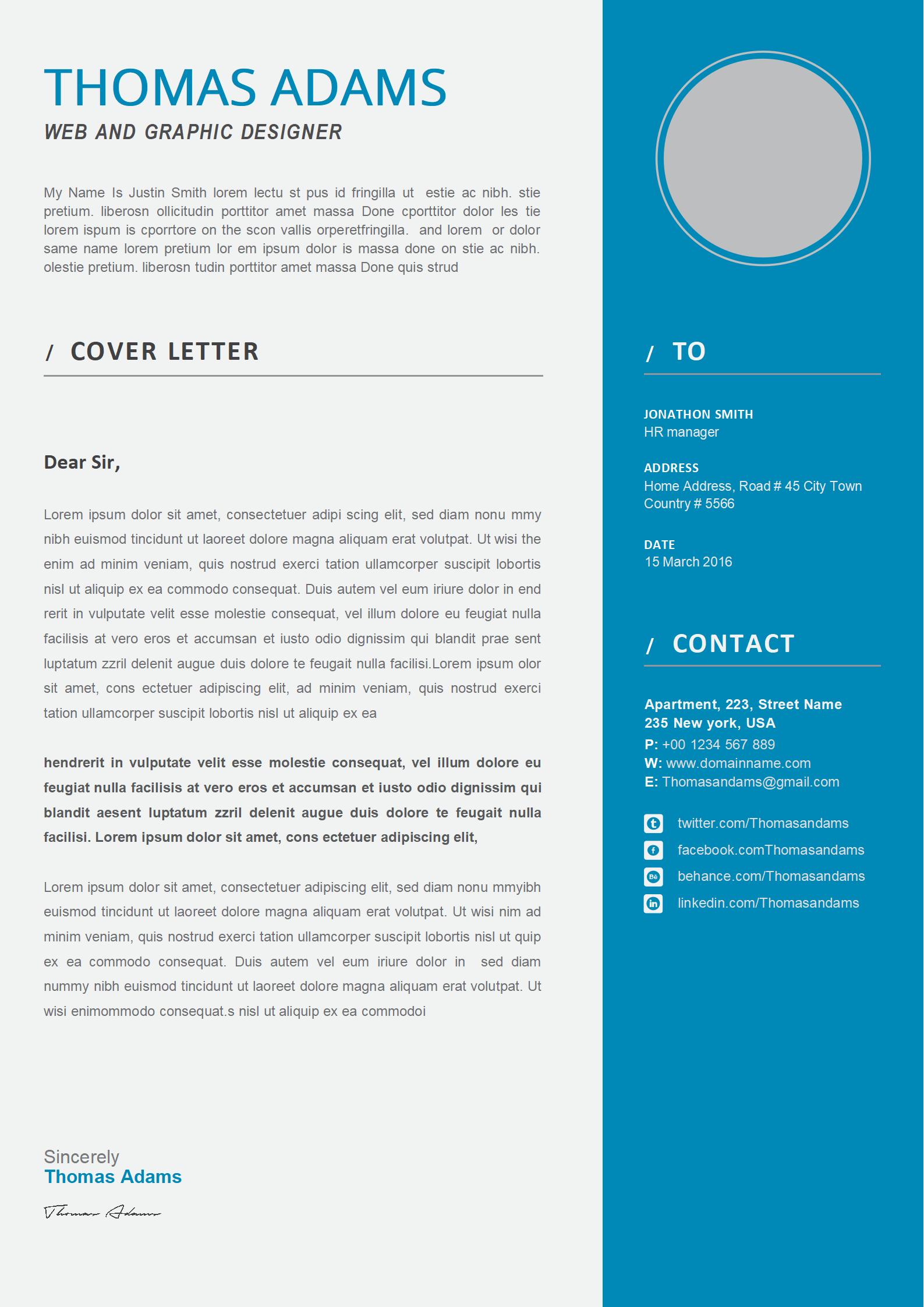 免费清新绿色易用英文简历模板