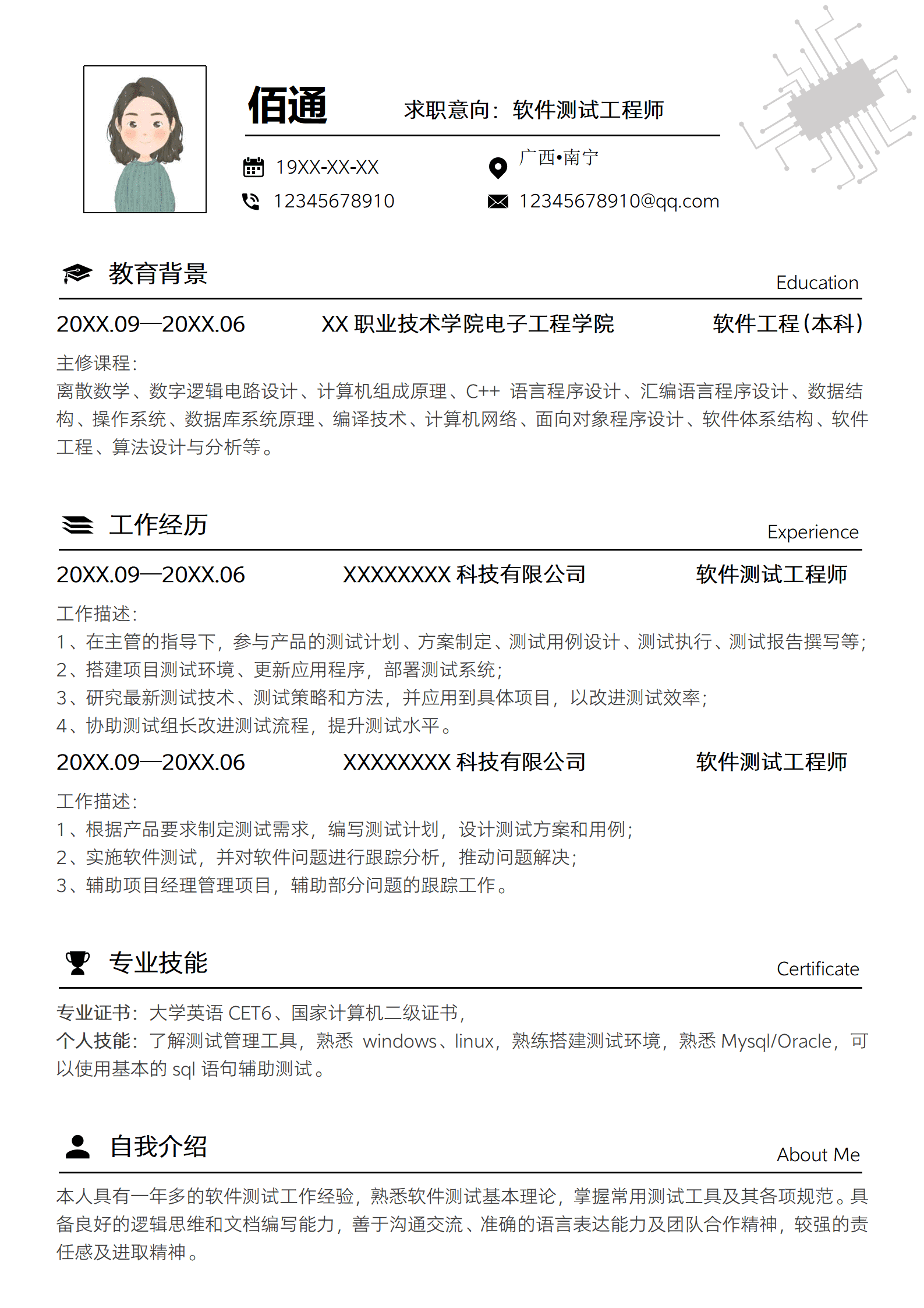 软件测试工程师求职应聘简历