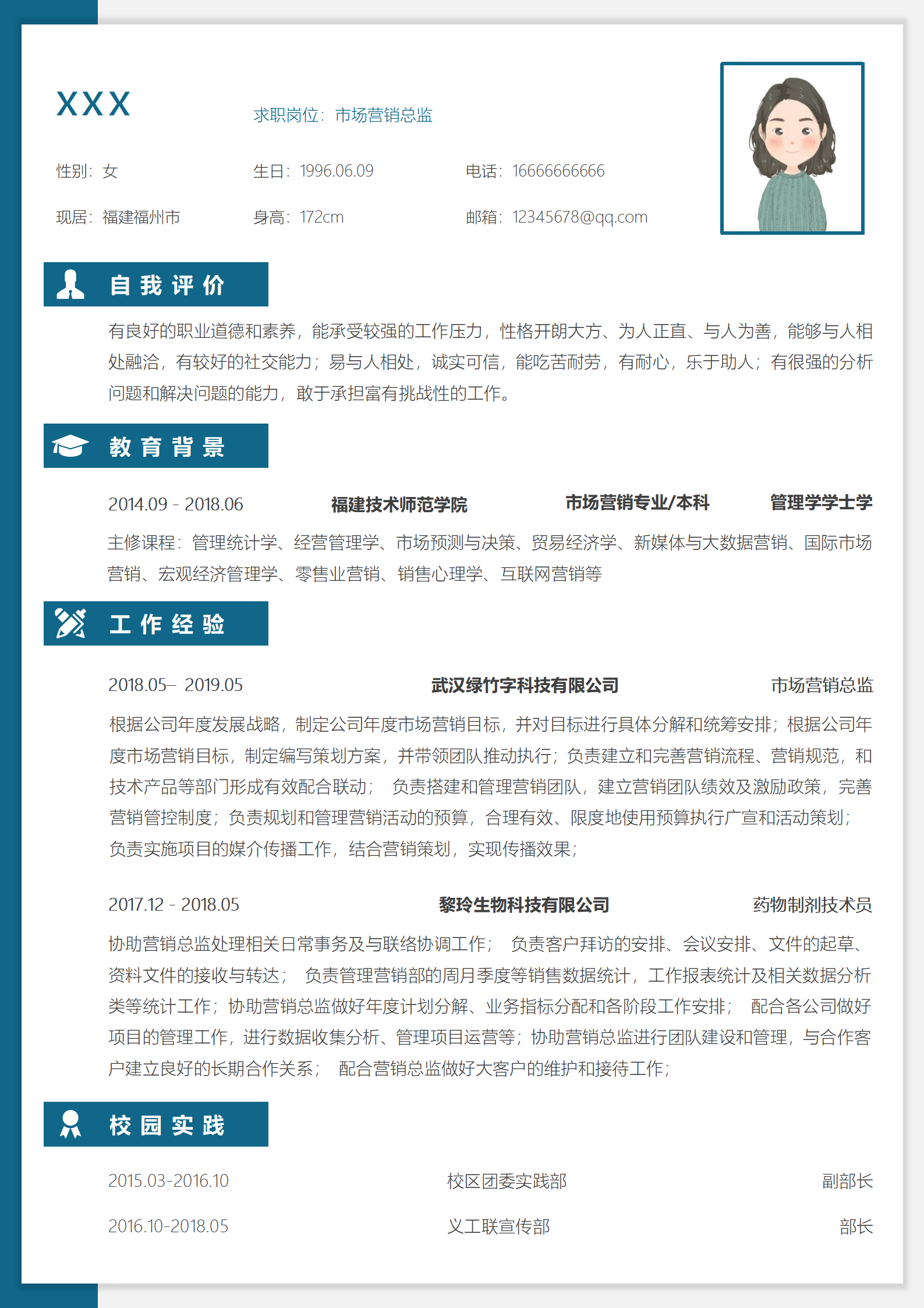 跨境电商销售简历模板