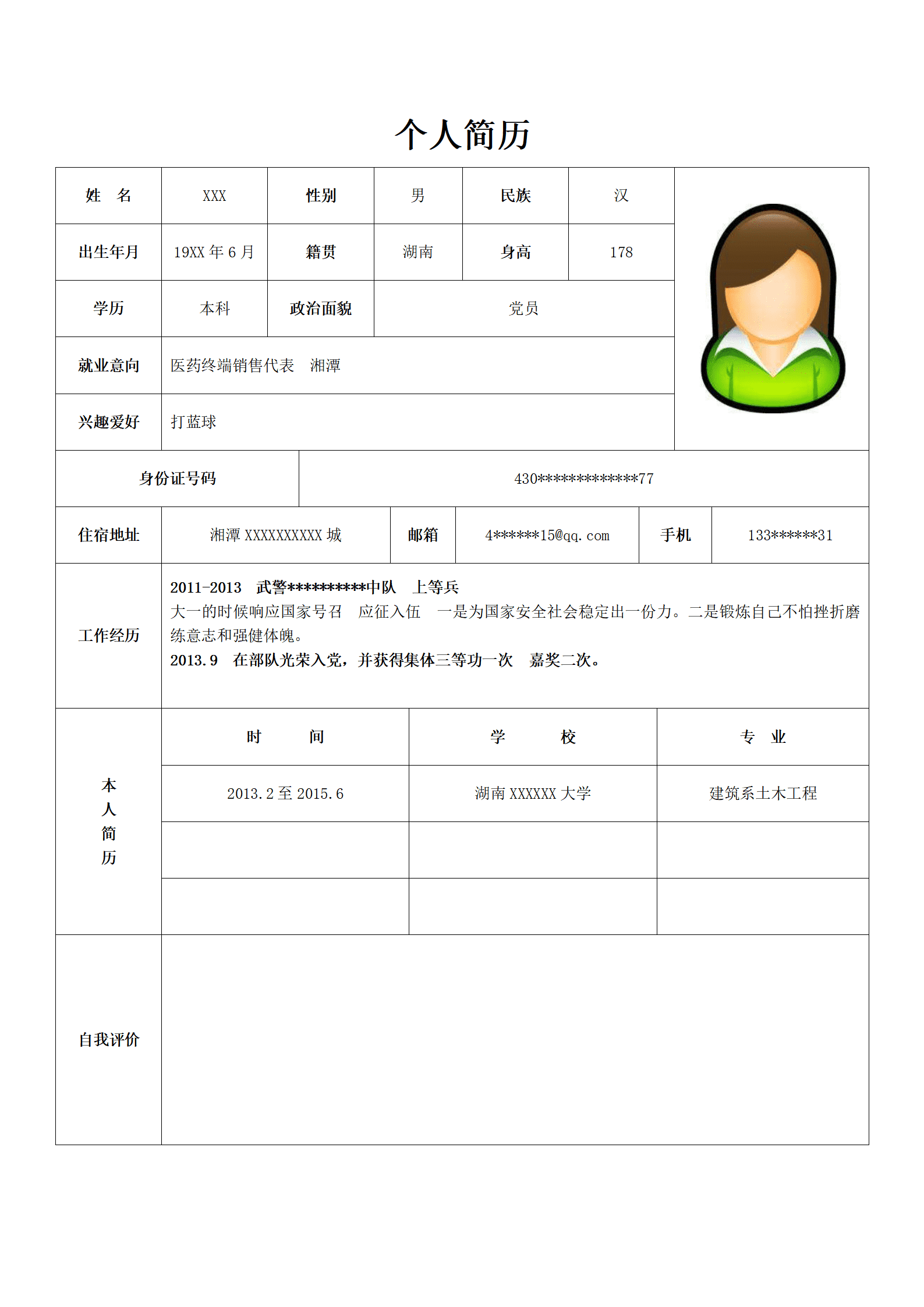 医药销售相关岗位求职个人简历模板