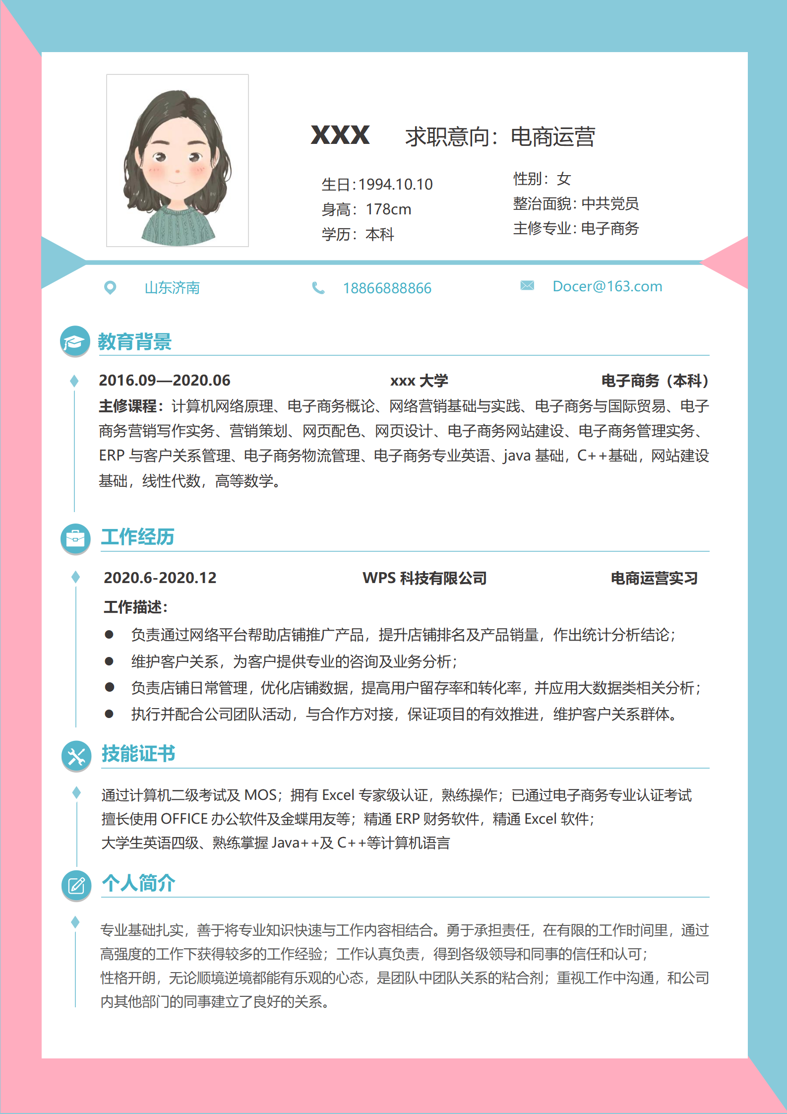 电商运营高手简历模板